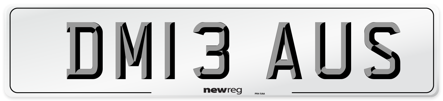 DM13 AUS Number Plate from New Reg